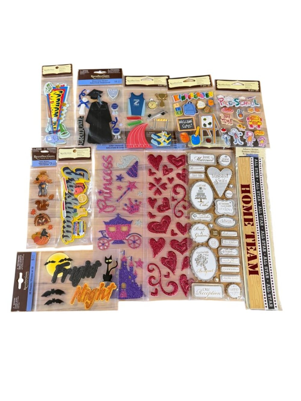 Recollections 3D Stickers Graduation Wedding Halloween Princess School Scrapbook